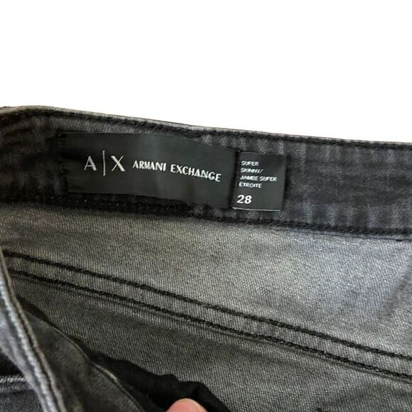 A/X Armani Exchange Super Skinny Jeans Black Distressed Size 28 - Picture 3 of 5